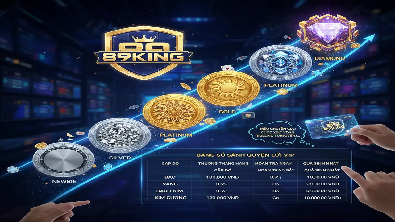 Điều kiện nhận thưởng VIP 89king