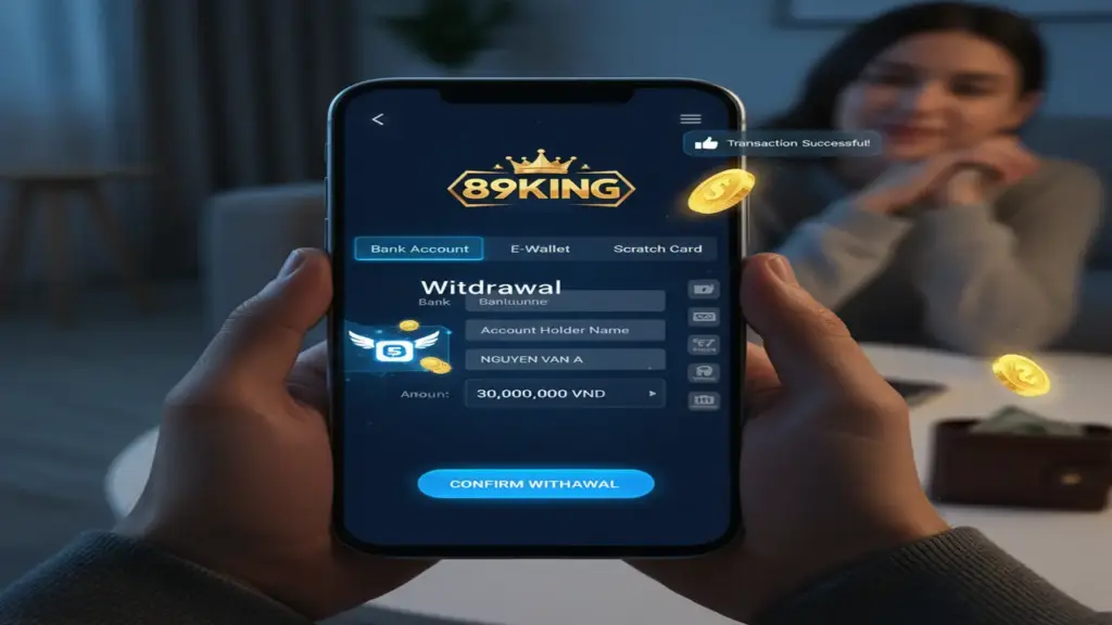 Rút tiền (Ngân Hàng, Ví Điện Tử, Thẻ Điện Thoại) 89king